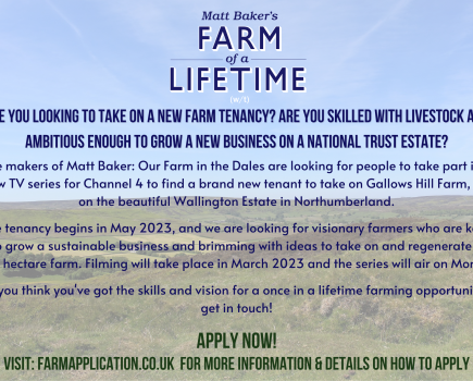 TV company seeks potential tenants for Matt Baker’s ‘Farm of a Lifetime’